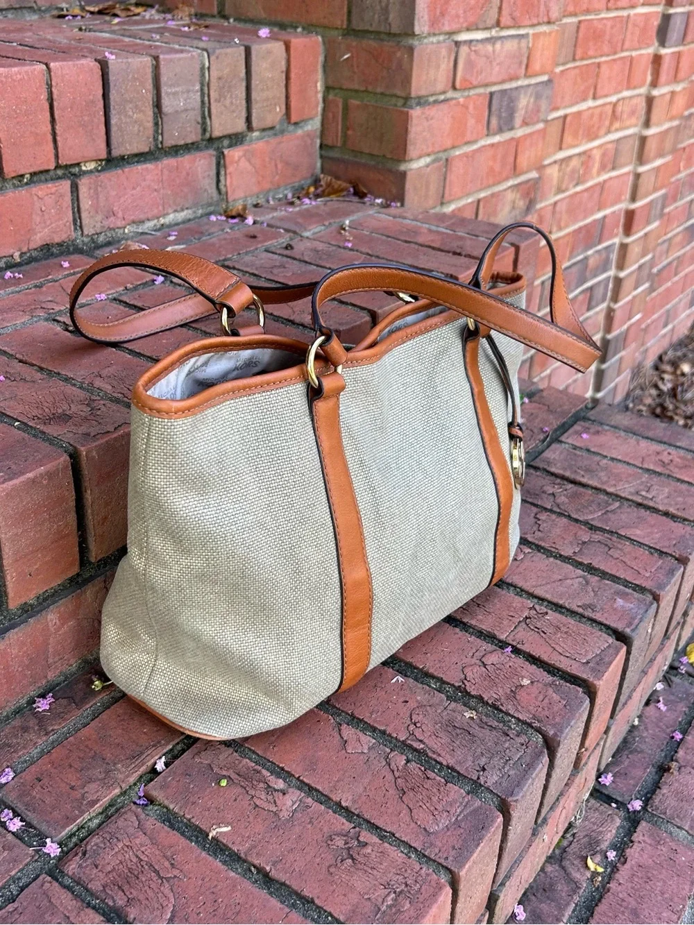 Michael Kors Canvas & Leather Tote Bag